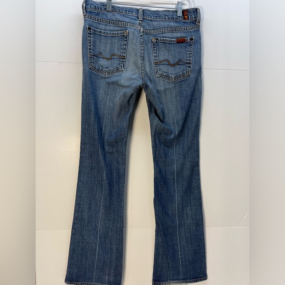 7 For All Mankind Jeans Womens Sz 29/31 Straight Leg Cotton Blend Denim Blue - Picture 3 of 6